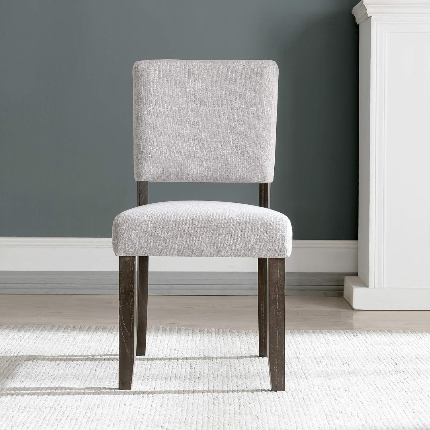imageLeick Home 10186BBHG Upholstered Back Dining Chair with Wood Base Set of 2 for Dining Room Blackbean and Heather Gray