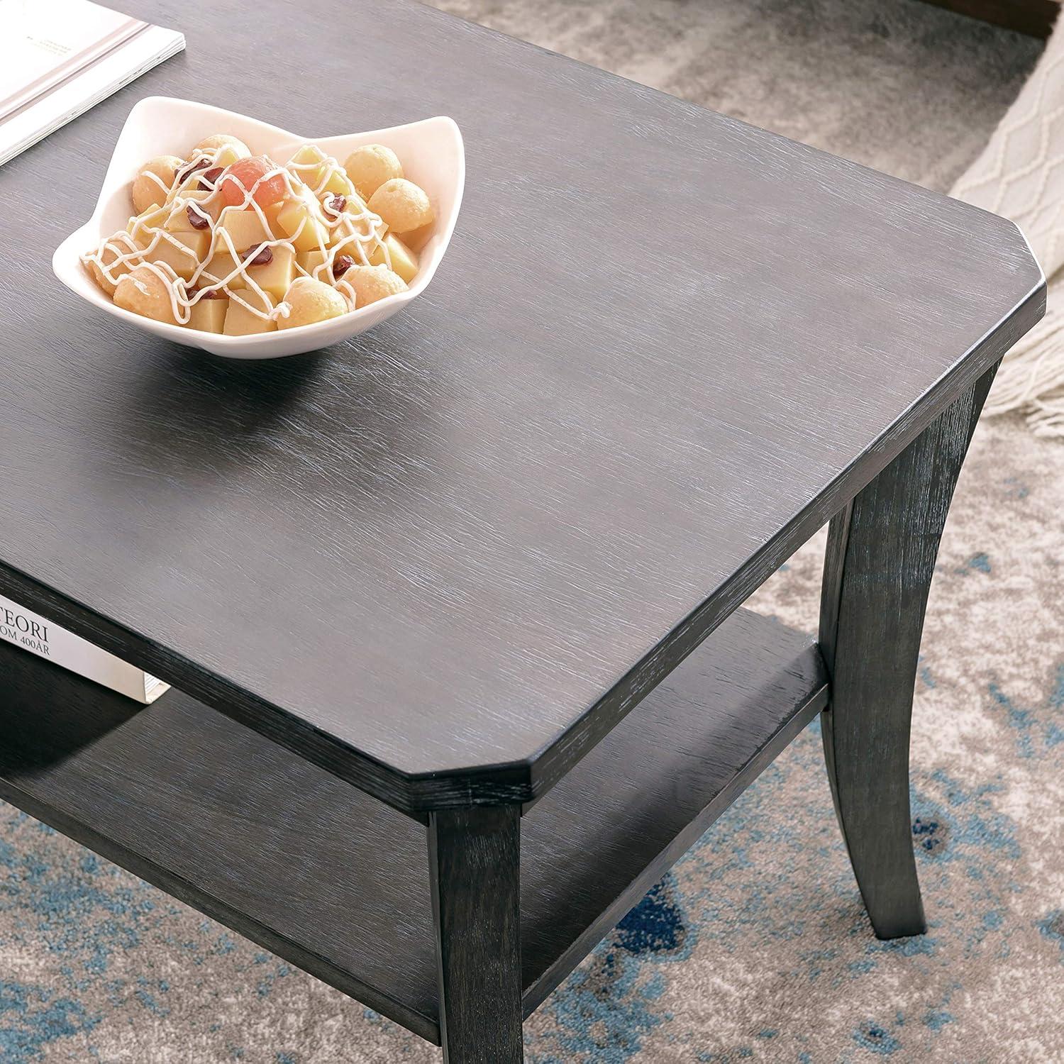 imageLeick Home 10305RG Rustic Wire Brushed Driftwood Narrow Side Table with Shelf Rustic GrayRustic Wire Brushed Driftwood
