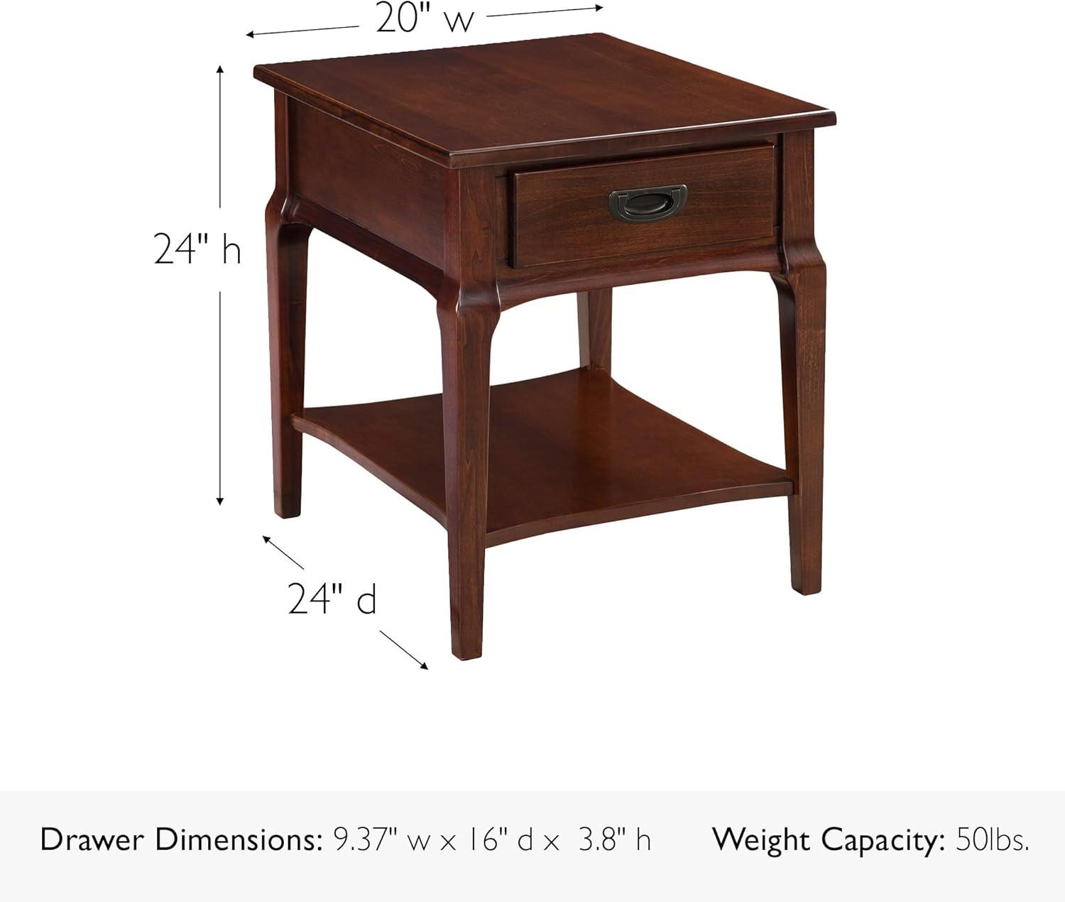 imageLeick Home 10907 Slatestone One Drawer Rustic Oak End Table Distressed Rustic OakHeartwood Cherry
