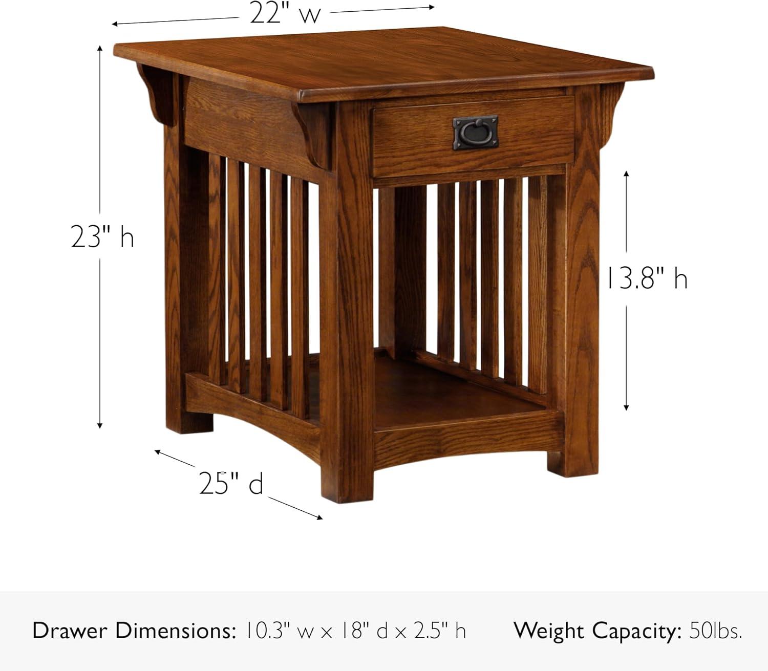 imageLeick Home 10907 Slatestone One Drawer Rustic Oak End Table Distressed Rustic OakMedium Oak
