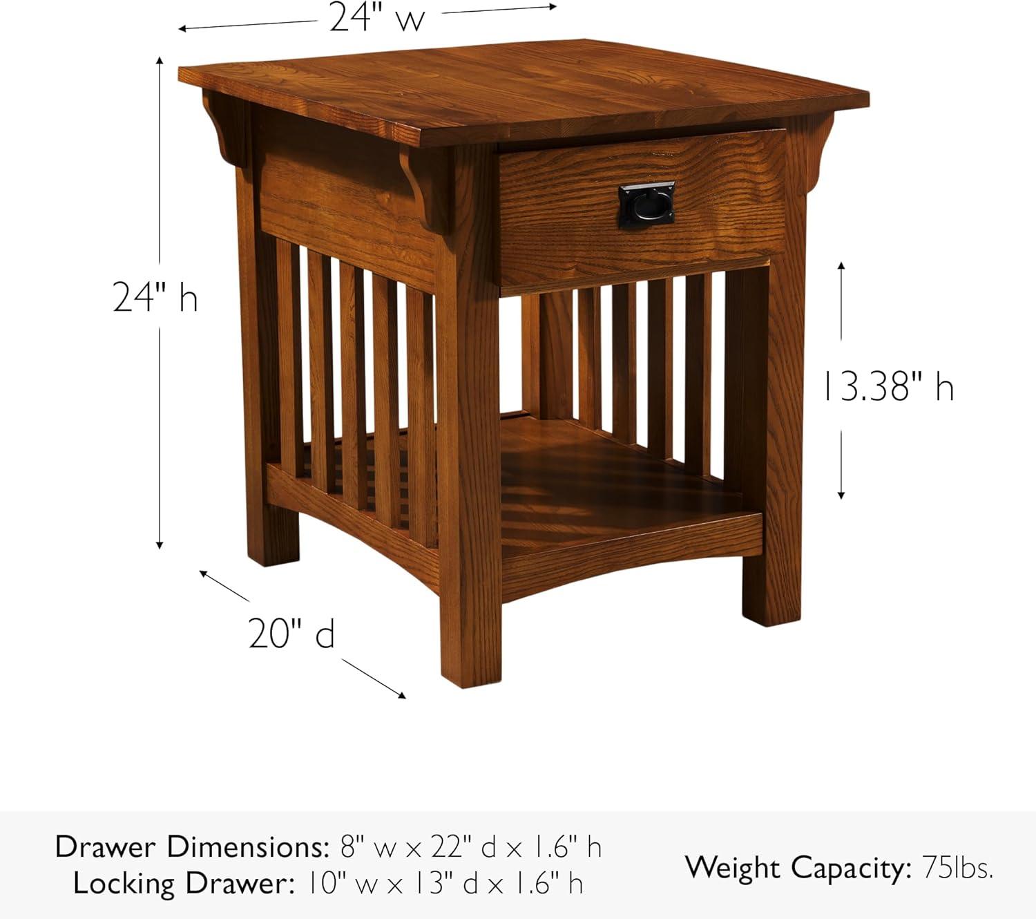 imageLeick Home 10907 Slatestone One Drawer Rustic Oak End Table Distressed Rustic OakMedium Oak
