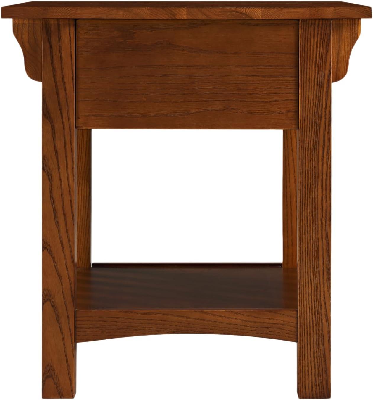 imageLeick Home 10907 Slatestone One Drawer Rustic Oak End Table Distressed Rustic OakMedium Oak