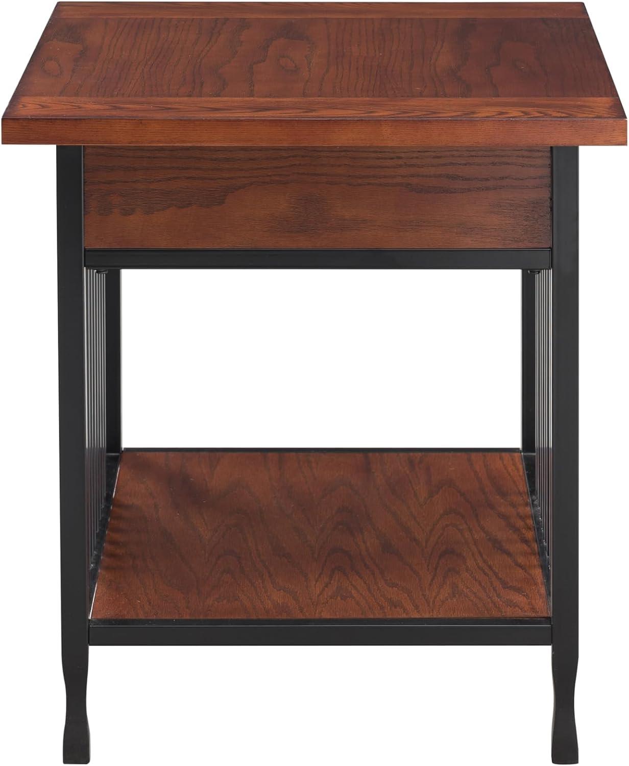 imageLeick Home 10907 Slatestone One Drawer Rustic Oak End Table Distressed Rustic OakMission Oak