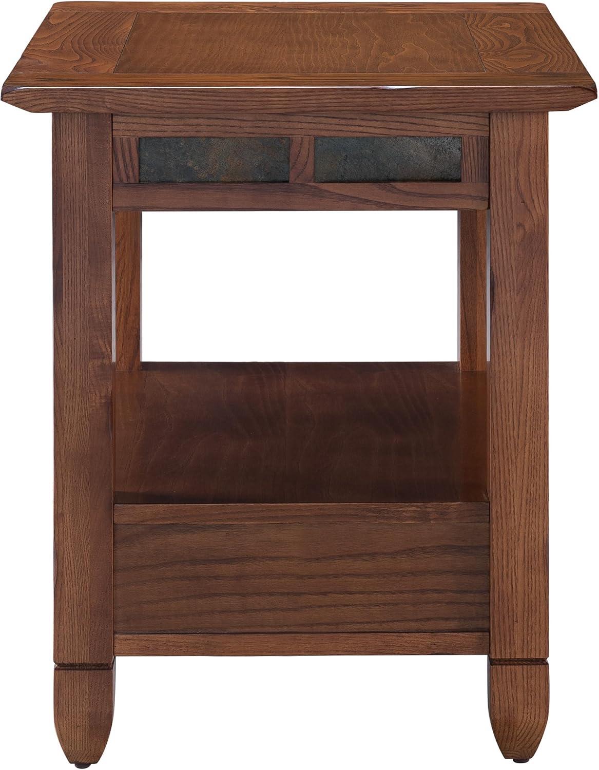 imageLeick Home 10907 Slatestone One Drawer Rustic Oak End Table Distressed Rustic OakRustic Oak