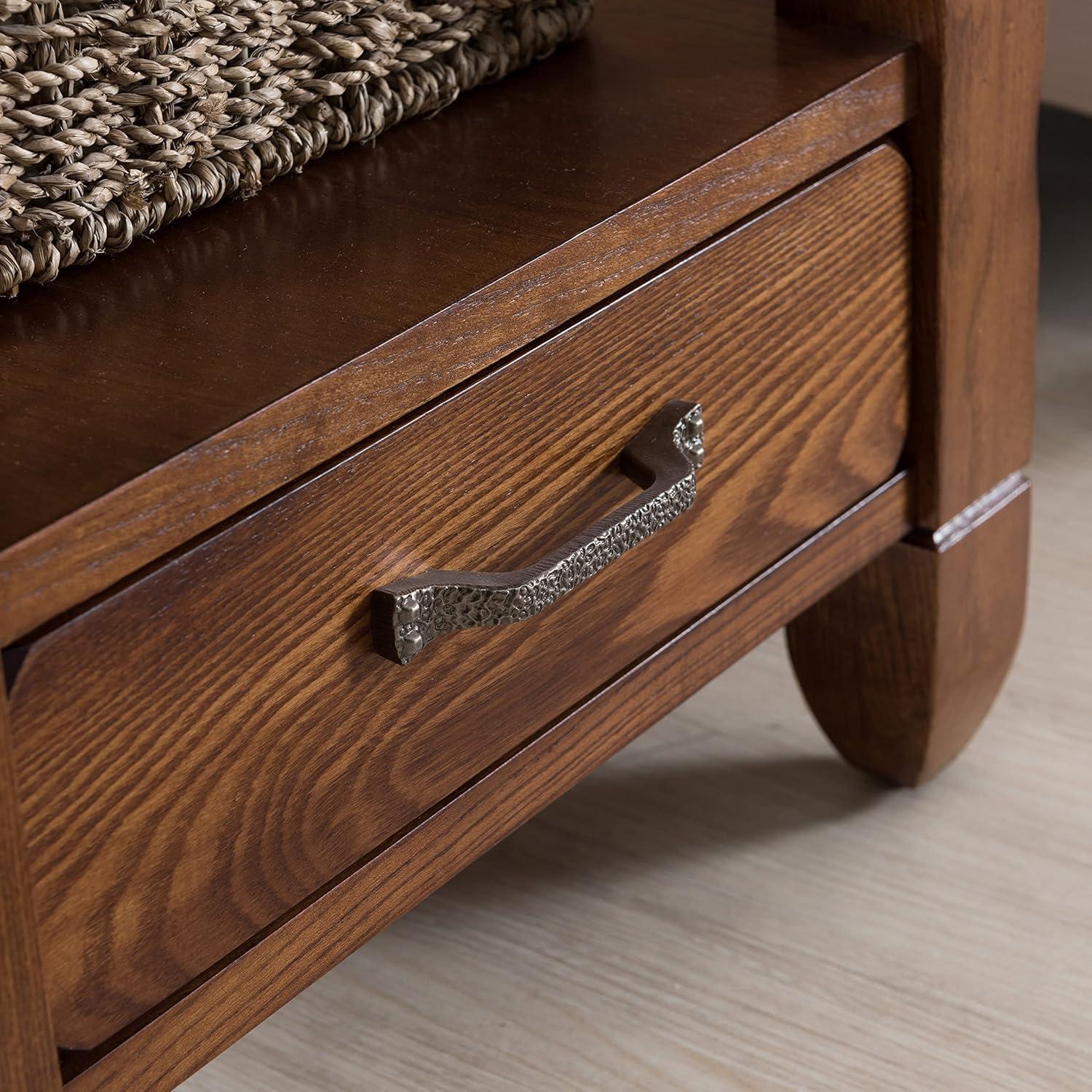 imageLeick Home 10907 Slatestone One Drawer Rustic Oak End Table Distressed Rustic OakRustic Oak