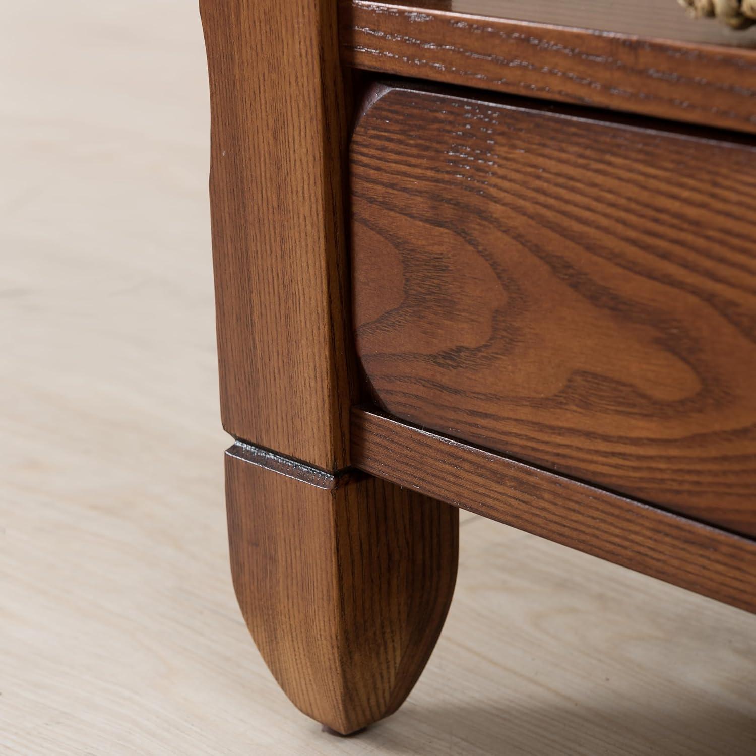 imageLeick Home 10907 Slatestone One Drawer Rustic Oak End Table Distressed Rustic OakRustic Oak