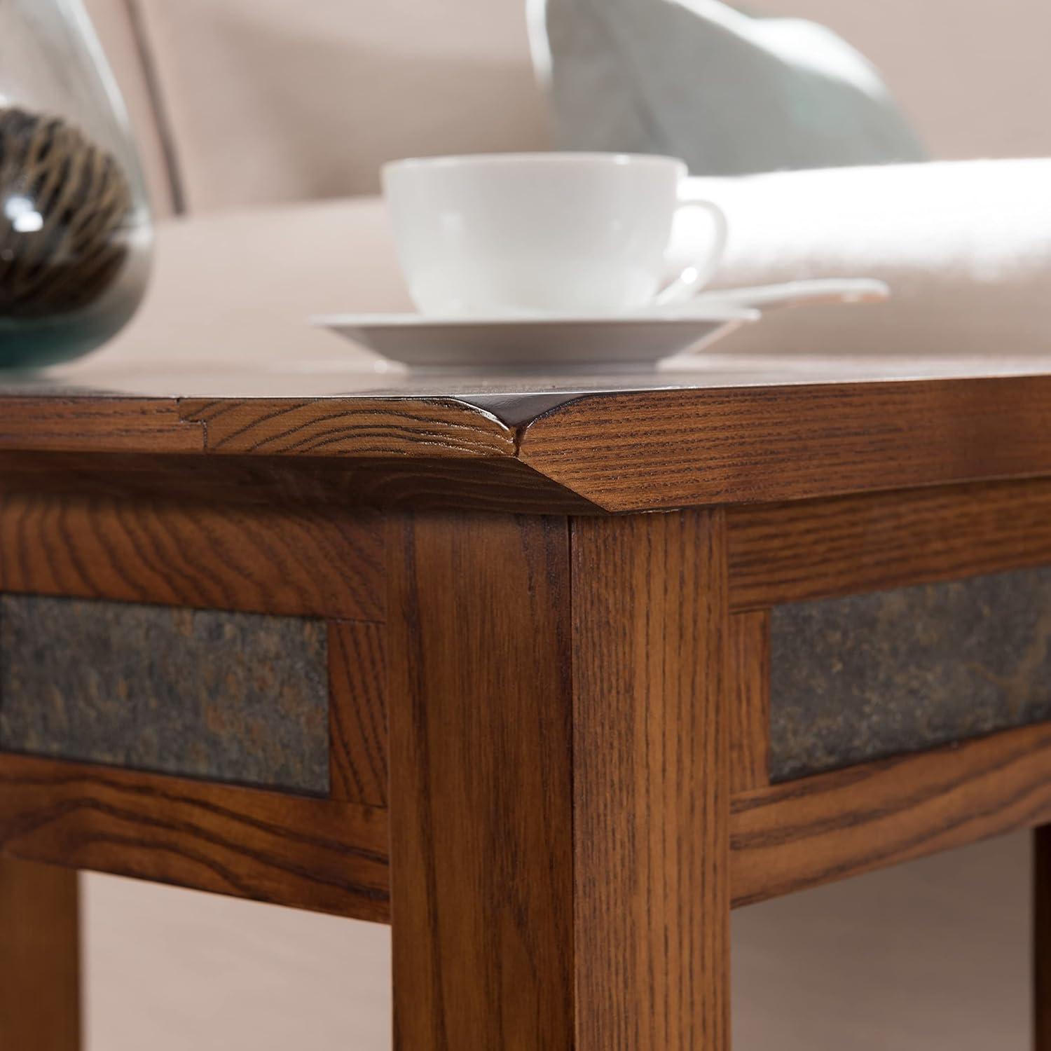 imageLeick Home 10907 Slatestone One Drawer Rustic Oak End Table Distressed Rustic OakRustic Oak