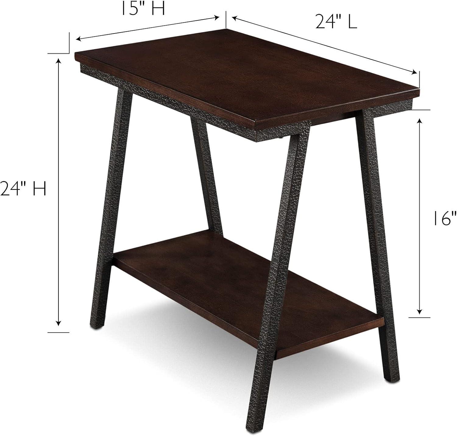 imageLeick Home 10907 Slatestone One Drawer Rustic Oak End Table Distressed Rustic OakWalnut