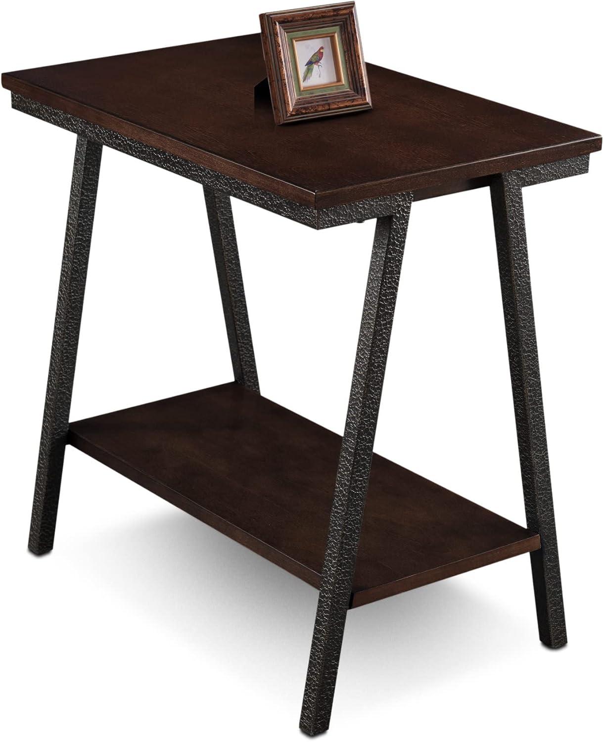 imageLeick Home 10907 Slatestone One Drawer Rustic Oak End Table Distressed Rustic OakWalnut
