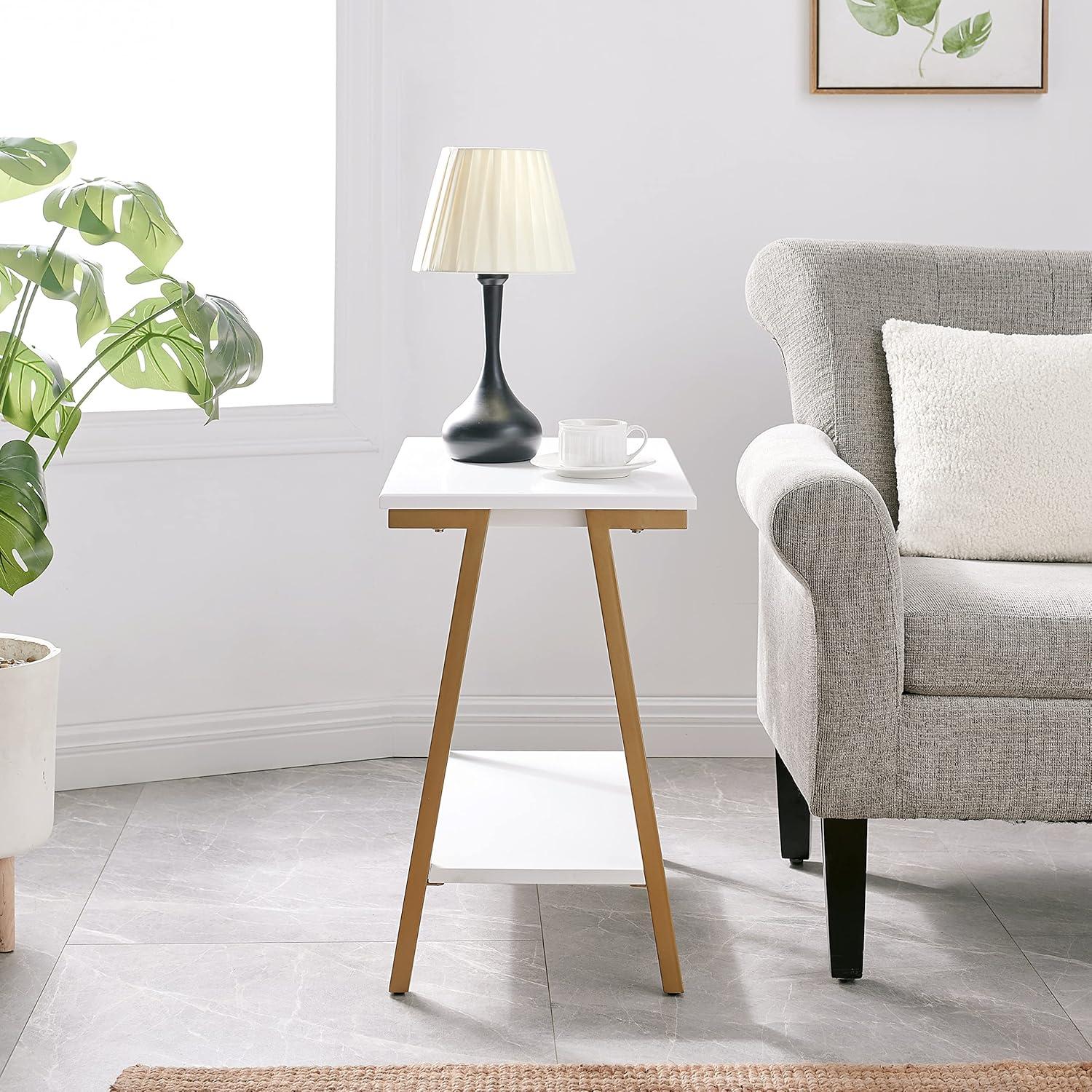 imageLeick Home 10907 Slatestone One Drawer Rustic Oak End Table Distressed Rustic OakWhite