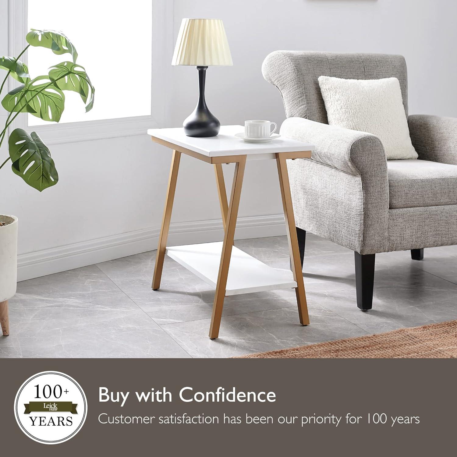 imageLeick Home 10907 Slatestone One Drawer Rustic Oak End Table Distressed Rustic OakWhite