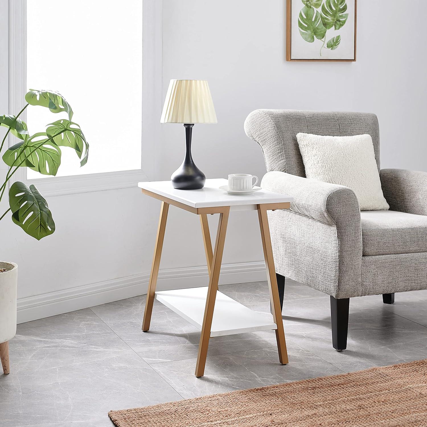 imageLeick Home 10907 Slatestone One Drawer Rustic Oak End Table Distressed Rustic OakWhite