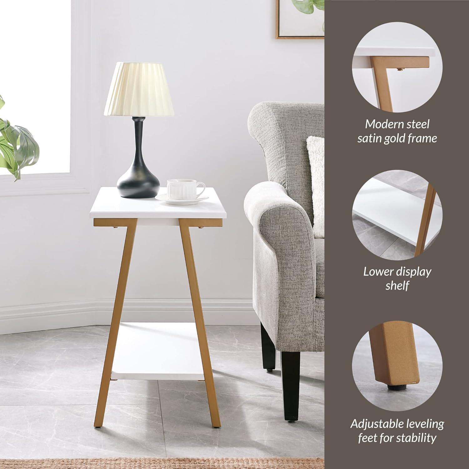 imageLeick Home 10907 Slatestone One Drawer Rustic Oak End Table Distressed Rustic OakWhite