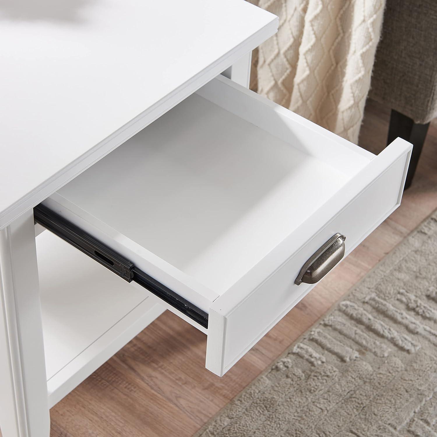 imageLeick Home 10907 Slatestone One Drawer Rustic Oak End Table Distressed Rustic OakWhite