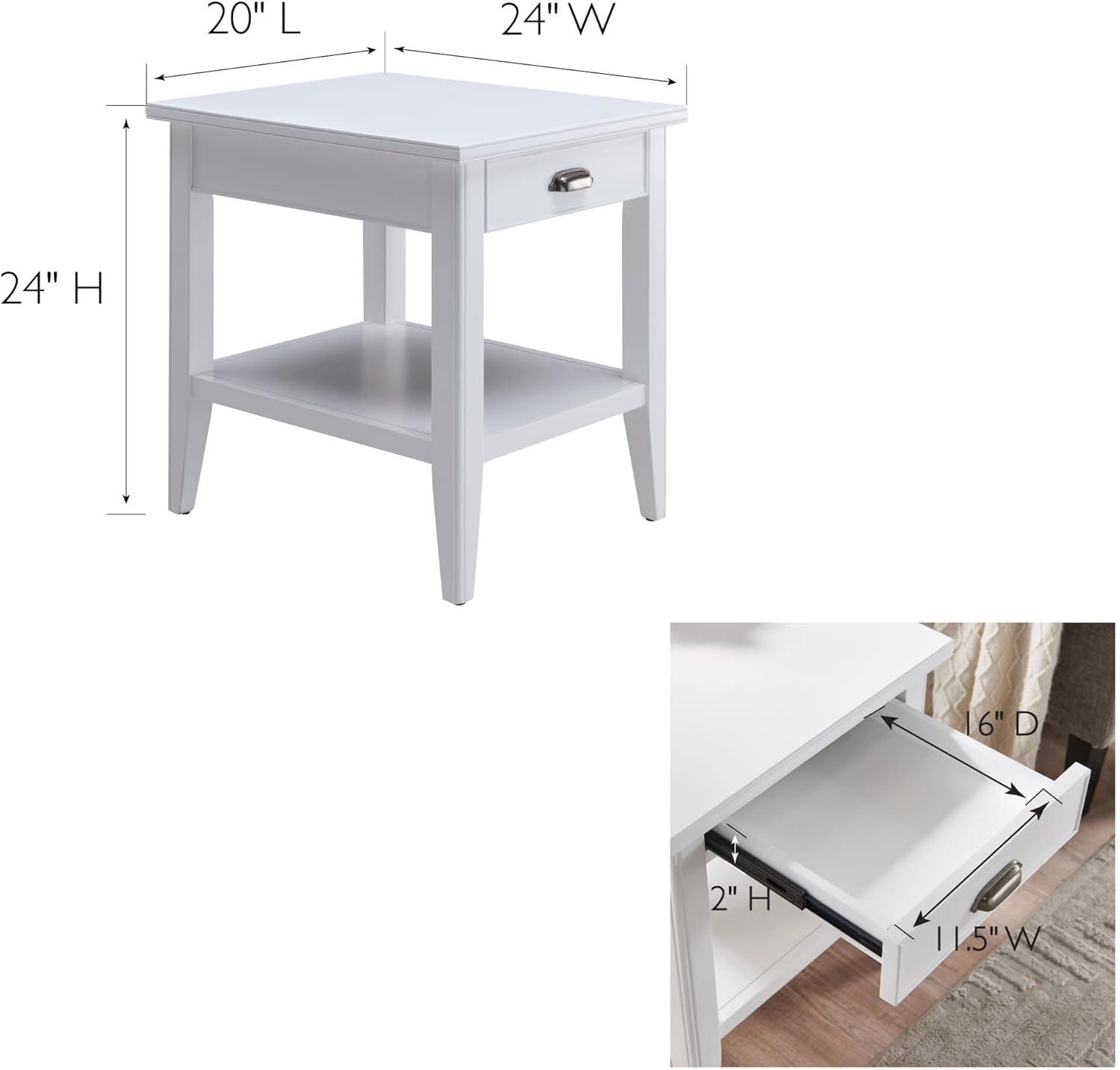 imageLeick Home 10907 Slatestone One Drawer Rustic Oak End Table Distressed Rustic OakWhite
