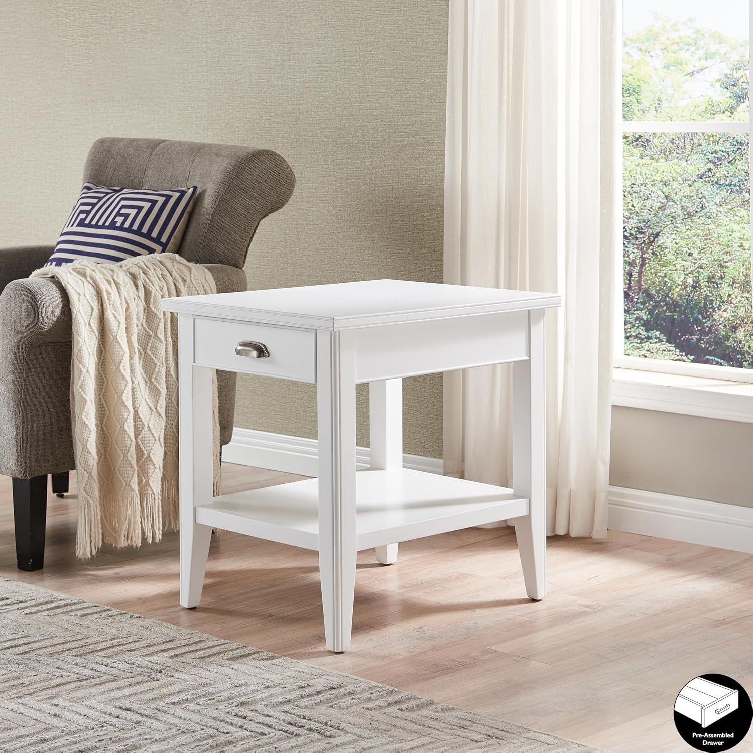 imageLeick Home 10907 Slatestone One Drawer Rustic Oak End Table Distressed Rustic OakWhite