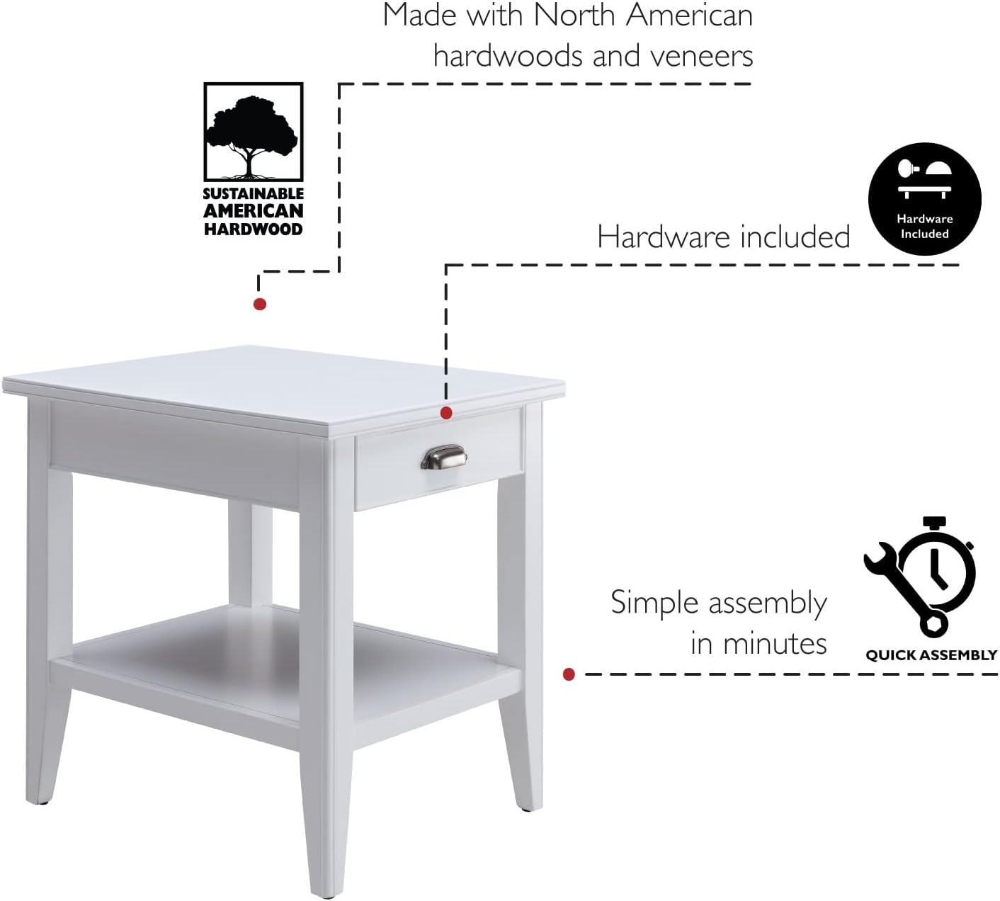 imageLeick Home 10907 Slatestone One Drawer Rustic Oak End Table Distressed Rustic OakWhite