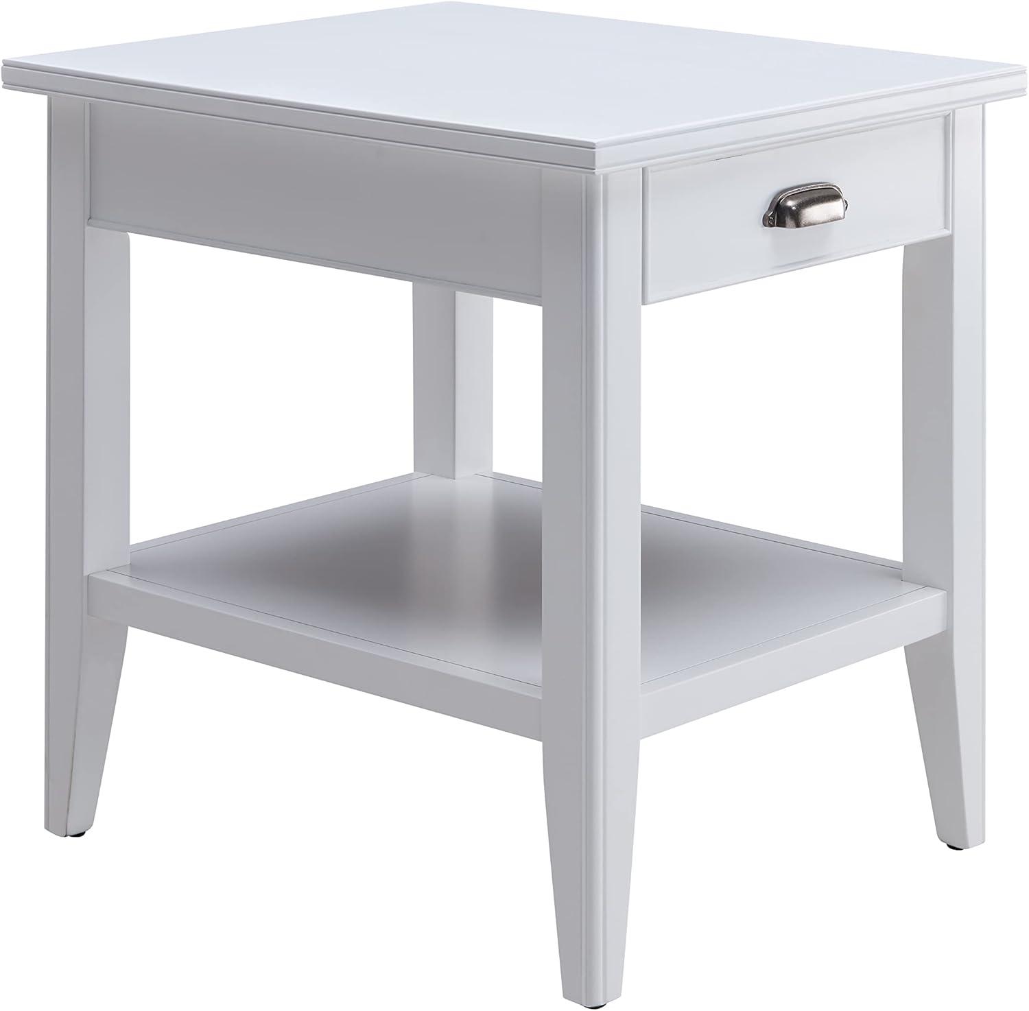 imageLeick Home 10907 Slatestone One Drawer Rustic Oak End Table Distressed Rustic OakWhite