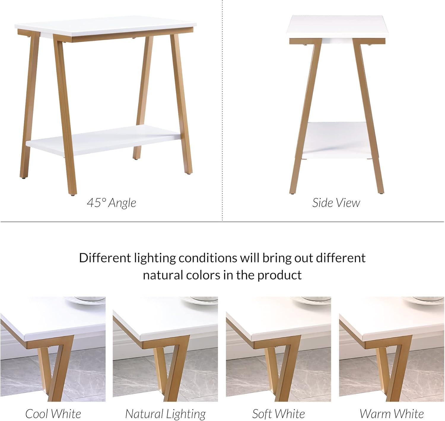 imageLeick Home 10907 Slatestone One Drawer Rustic Oak End Table Distressed Rustic OakWhite