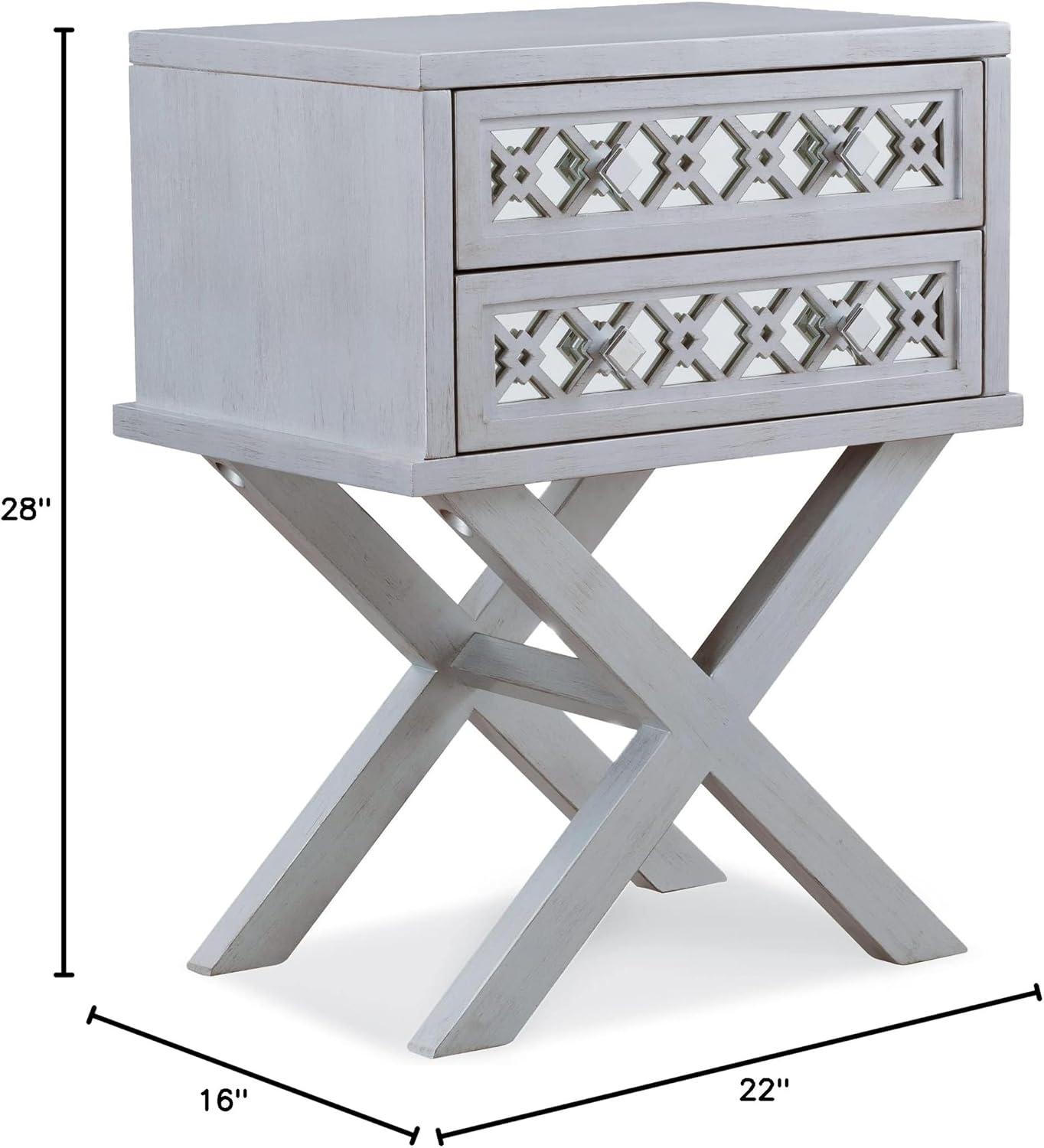 imageLeick Home 11222 Ironcraft Solid Wood Nightstand with Drawer and Shelf Mission Oak Brown and Black Metal Perfect for Bedrooms Living Rooms and Small SpacesSilver Leaf