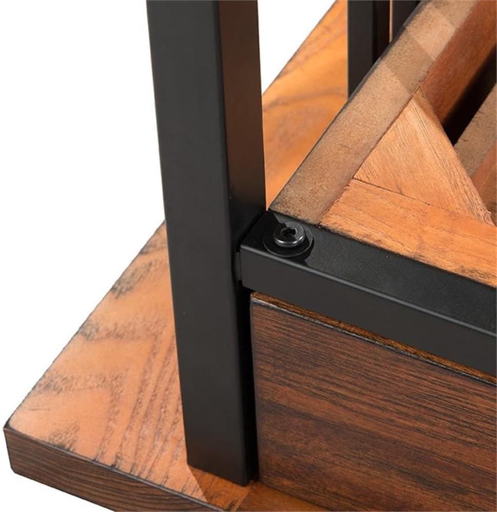 imageLeick Home 11230 Ironcraft Corner WritingComputer Rustic Desk with Drawer and Shelf Mission Oak and Black22x 46x 30