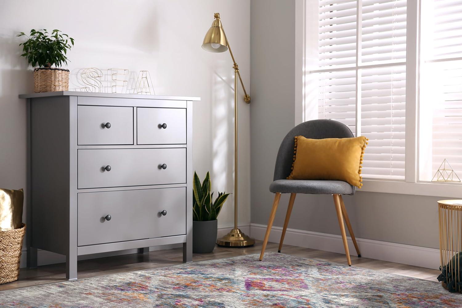 imageLeick Home 594606 Zielle Soft Shag Painterly Modern Rug Gray Living Room Bedroom Area Rug Rectangle 67 x 96