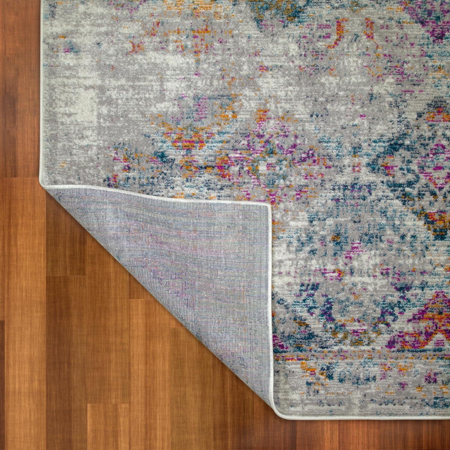 imageLeick Home 594606 Zielle Soft Shag Painterly Modern Rug Gray Living Room Bedroom Area Rug Rectangle 67 x 96