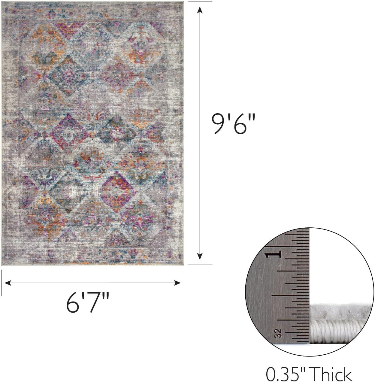 imageLeick Home 594606 Zielle Soft Shag Painterly Modern Rug Gray Living Room Bedroom Area Rug Rectangle 67 x 96