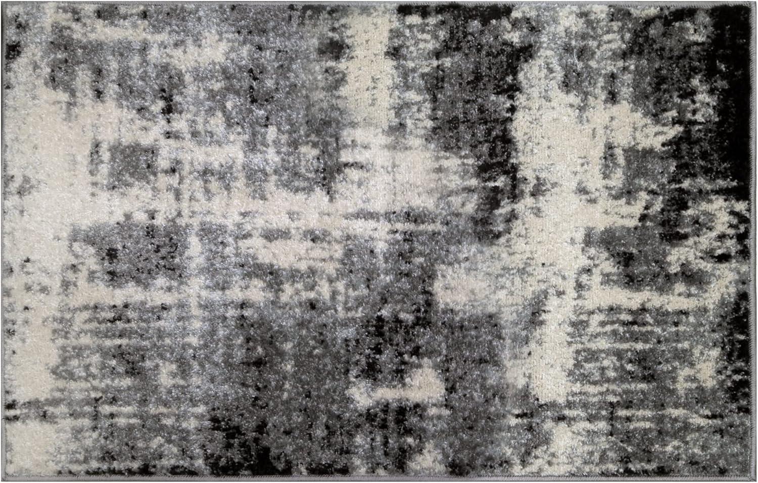 imageLeick Home 596353 Allerick Runner Vintage Monochromatic Abstract Gray Living Room Bedroom Dining Room Area Rug Runner 22 x 10BlackGray