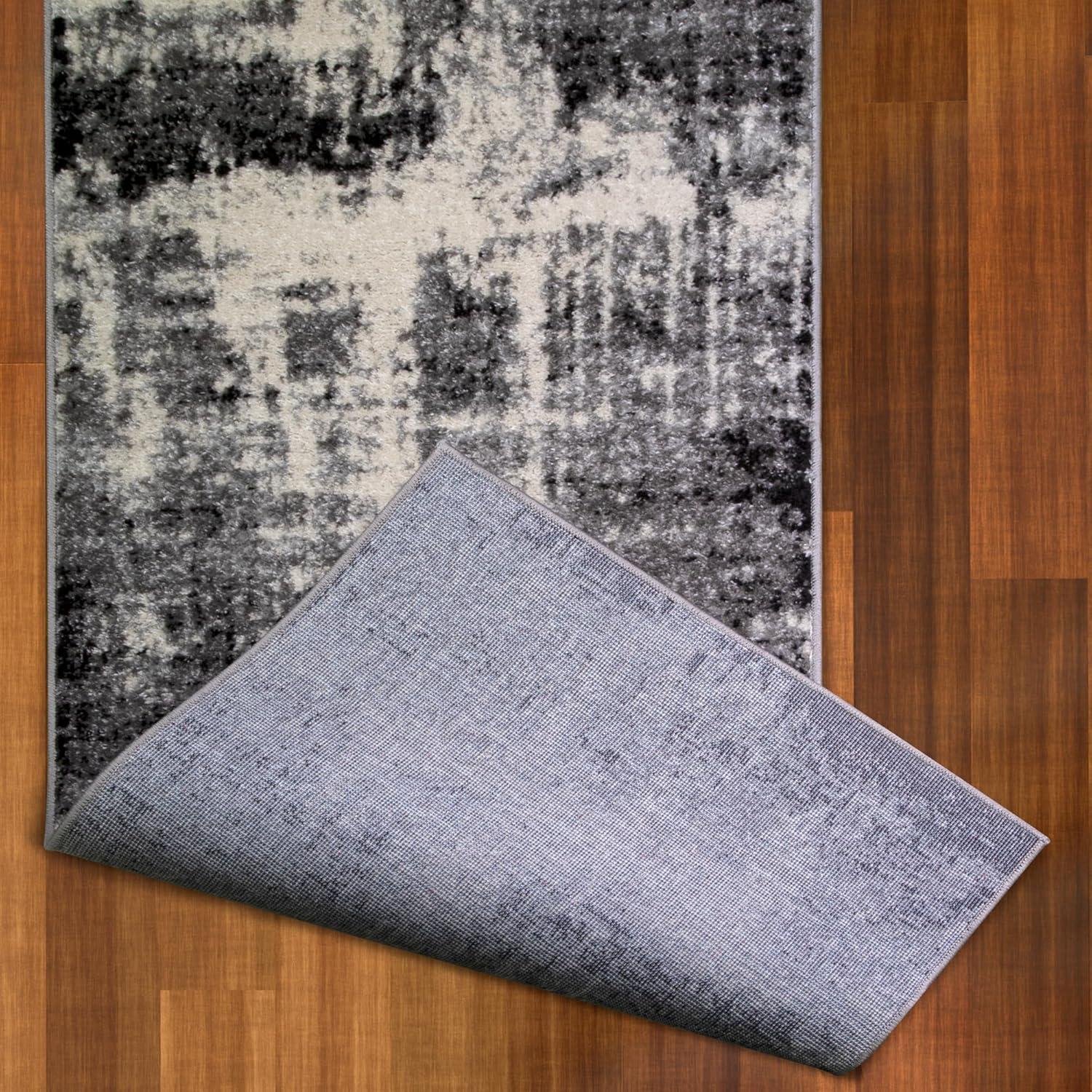imageLeick Home 596353 Allerick Runner Vintage Monochromatic Abstract Gray Living Room Bedroom Dining Room Area Rug Runner 22 x 10BlackGray