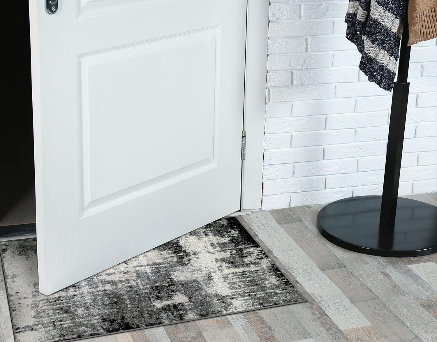 imageLeick Home 596353 Allerick Runner Vintage Monochromatic Abstract Gray Living Room Bedroom Dining Room Area Rug Runner 22 x 10BlackGray