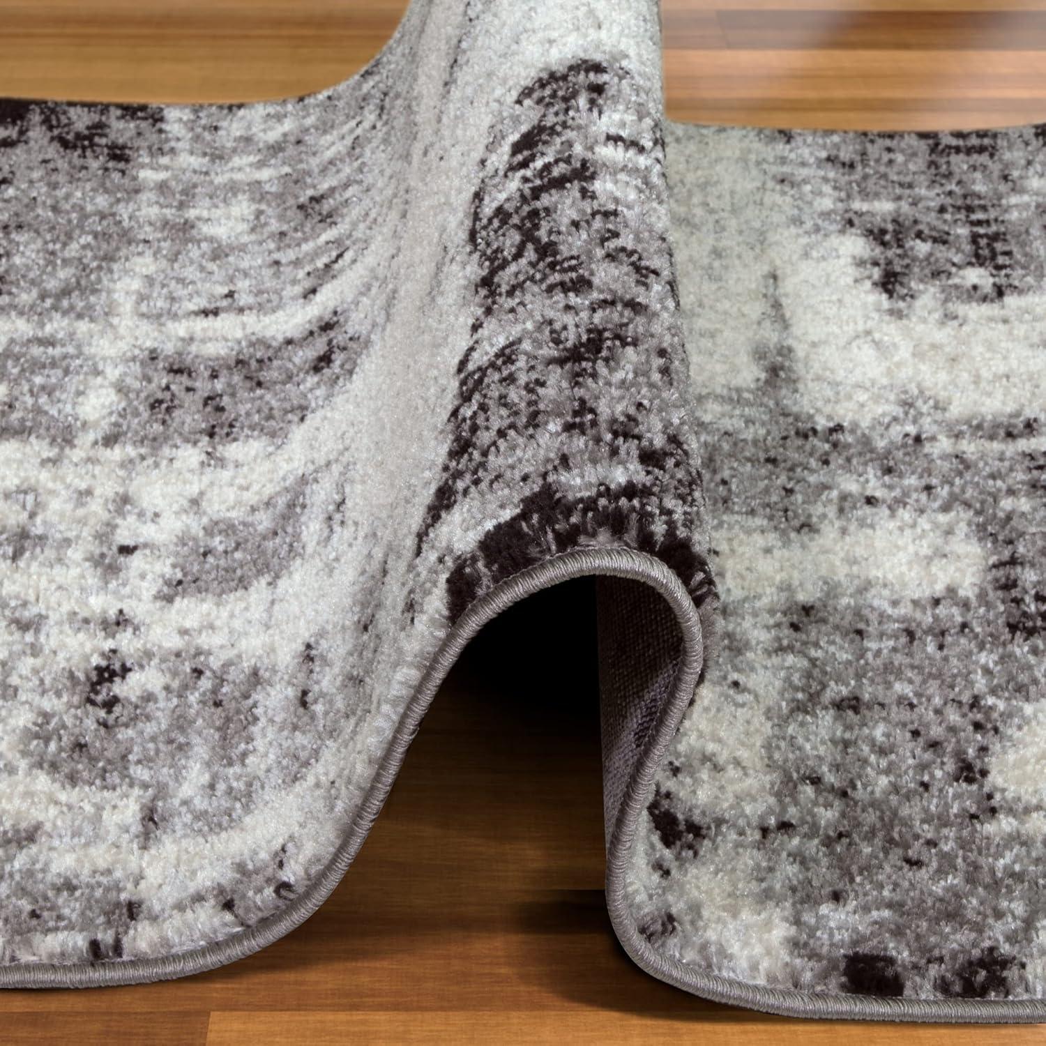 imageLeick Home 596353 Allerick Runner Vintage Monochromatic Abstract Gray Living Room Bedroom Dining Room Area Rug Runner 22 x 10BlackGray