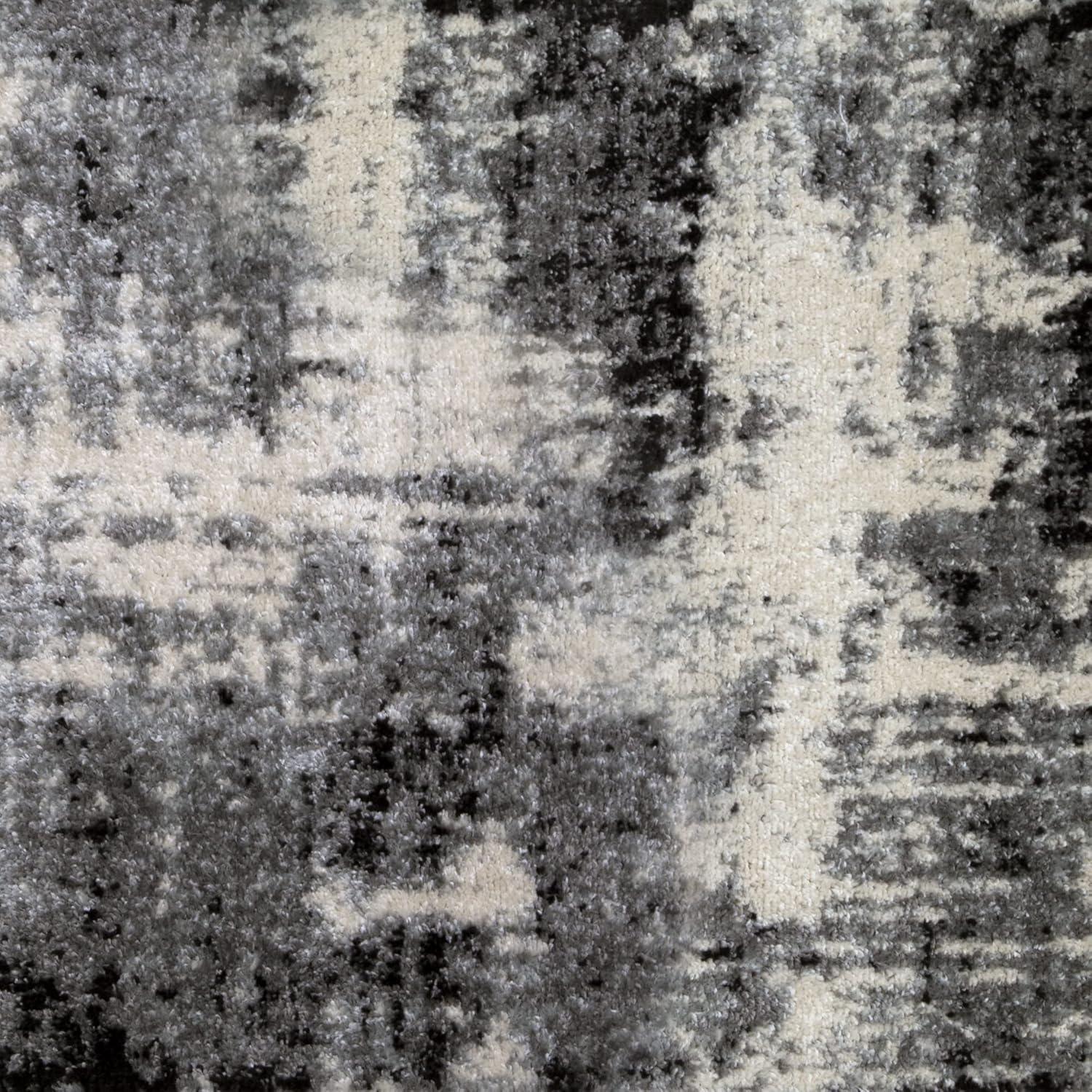 imageLeick Home 596353 Allerick Runner Vintage Monochromatic Abstract Gray Living Room Bedroom Dining Room Area Rug Runner 22 x 10BlackGray