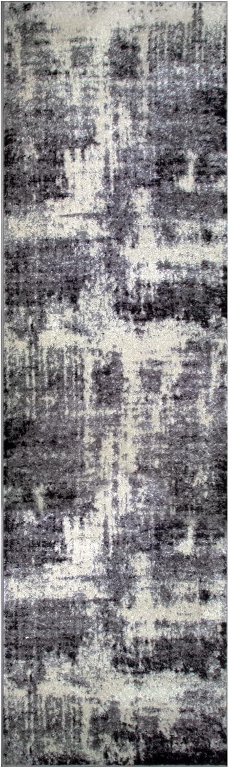 imageLeick Home 596353 Allerick Runner Vintage Monochromatic Abstract Gray Living Room Bedroom Dining Room Area Rug Runner 22 x 10BlackGray