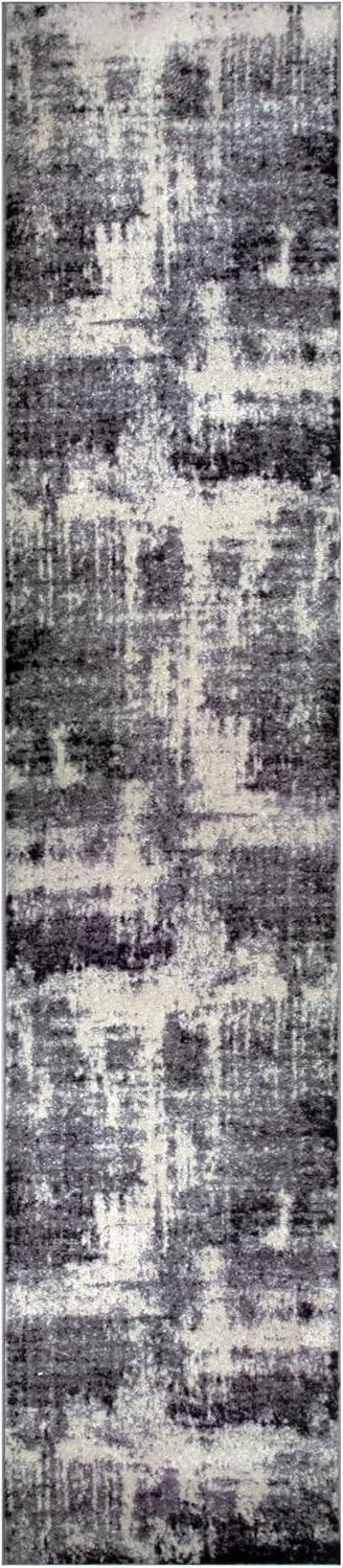 imageLeick Home 596353 Allerick Runner Vintage Monochromatic Abstract Gray Living Room Bedroom Dining Room Area Rug Runner 22 x 10BlackGray