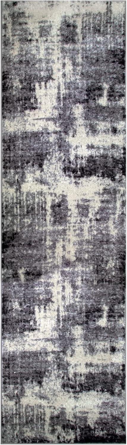 imageLeick Home 596353 Allerick Runner Vintage Monochromatic Abstract Gray Living Room Bedroom Dining Room Area Rug Runner 22 x 10BlackGray