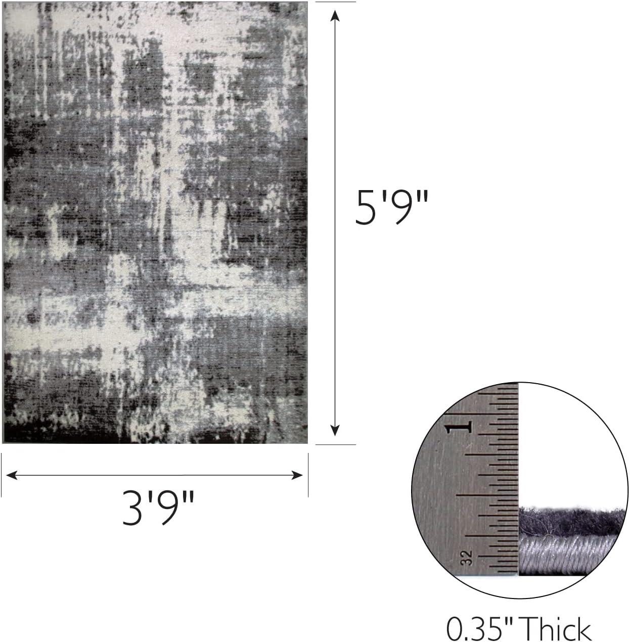 imageLeick Home 596353 Allerick Runner Vintage Monochromatic Abstract Gray Living Room Bedroom Dining Room Area Rug Runner 22 x 10BlackGray