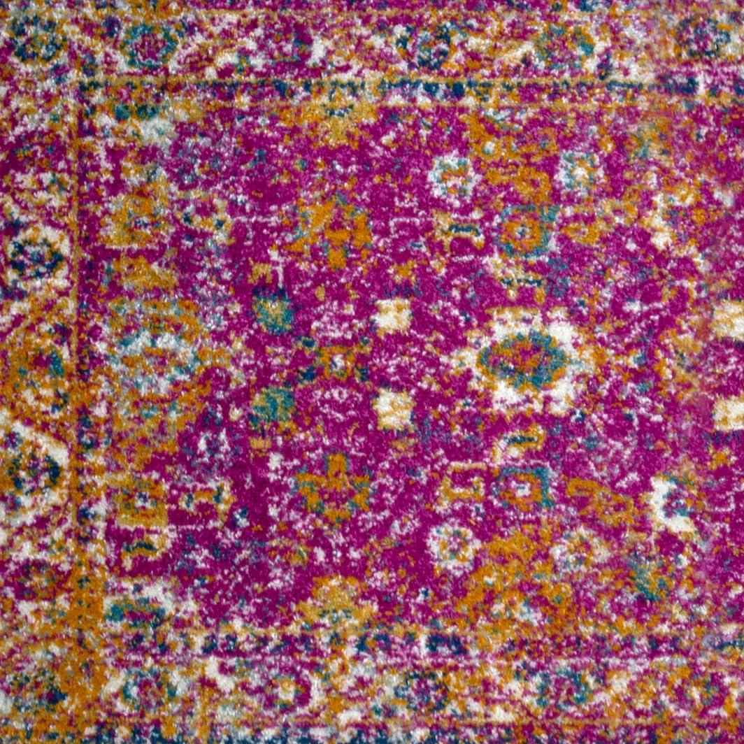 imageLeick Home 596353 Allerick Runner Vintage Monochromatic Abstract Gray Living Room Bedroom Dining Room Area Rug Runner 22 x 10Fuchsia