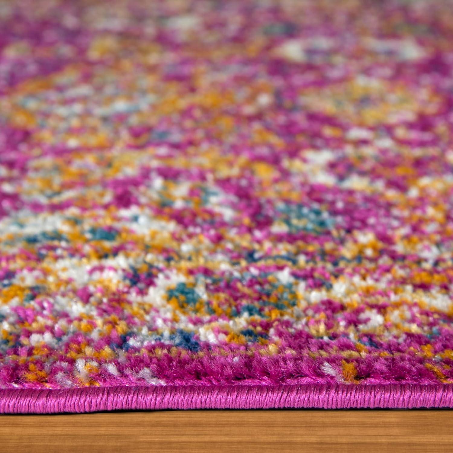 imageLeick Home 596353 Allerick Runner Vintage Monochromatic Abstract Gray Living Room Bedroom Dining Room Area Rug Runner 22 x 10Fuchsia