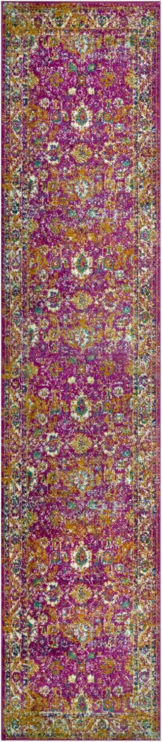 imageLeick Home 596353 Allerick Runner Vintage Monochromatic Abstract Gray Living Room Bedroom Dining Room Area Rug Runner 22 x 10Fuchsia