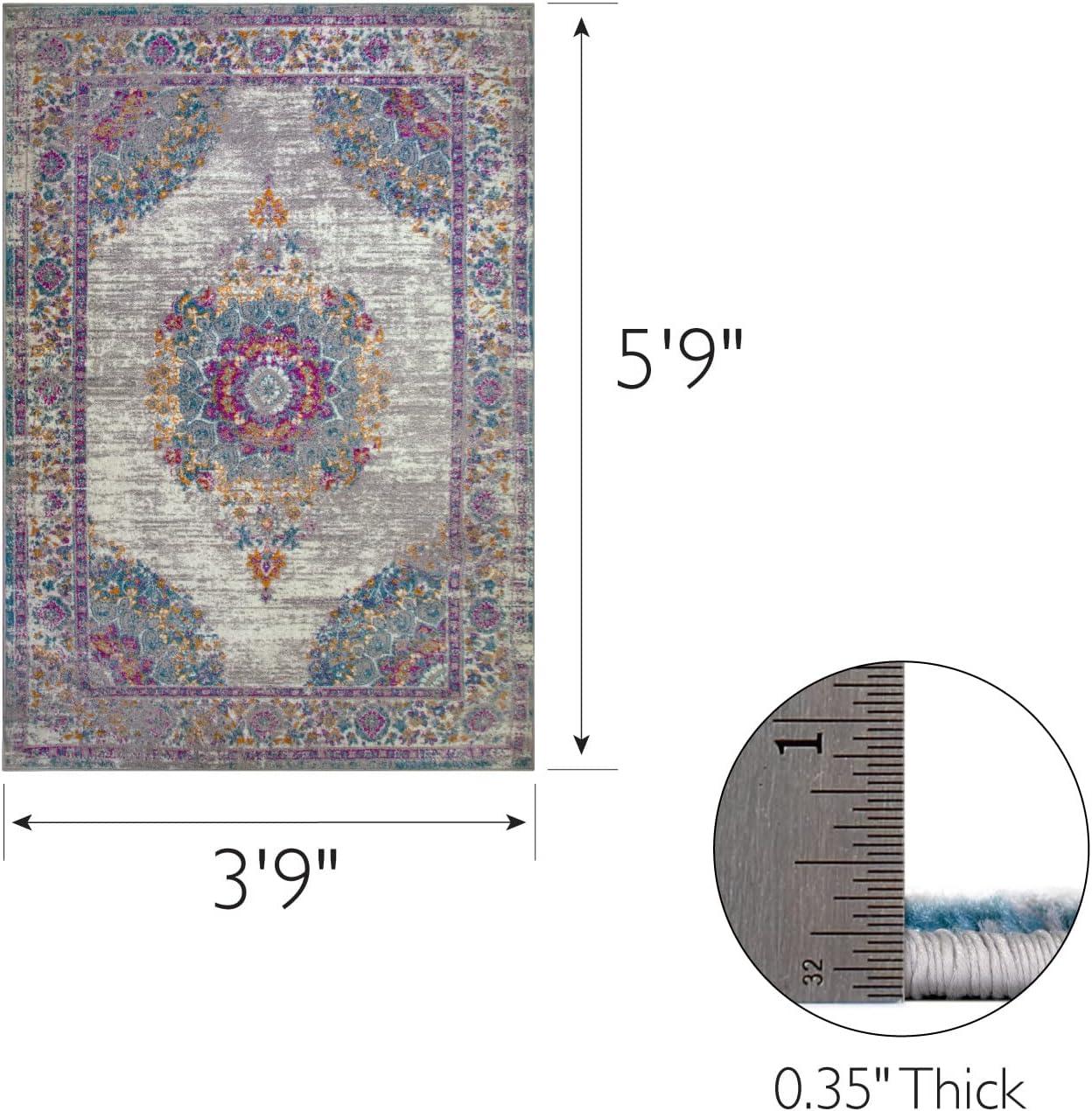 imageLeick Home 596353 Allerick Runner Vintage Monochromatic Abstract Gray Living Room Bedroom Dining Room Area Rug Runner 22 x 10FuchsiaTan