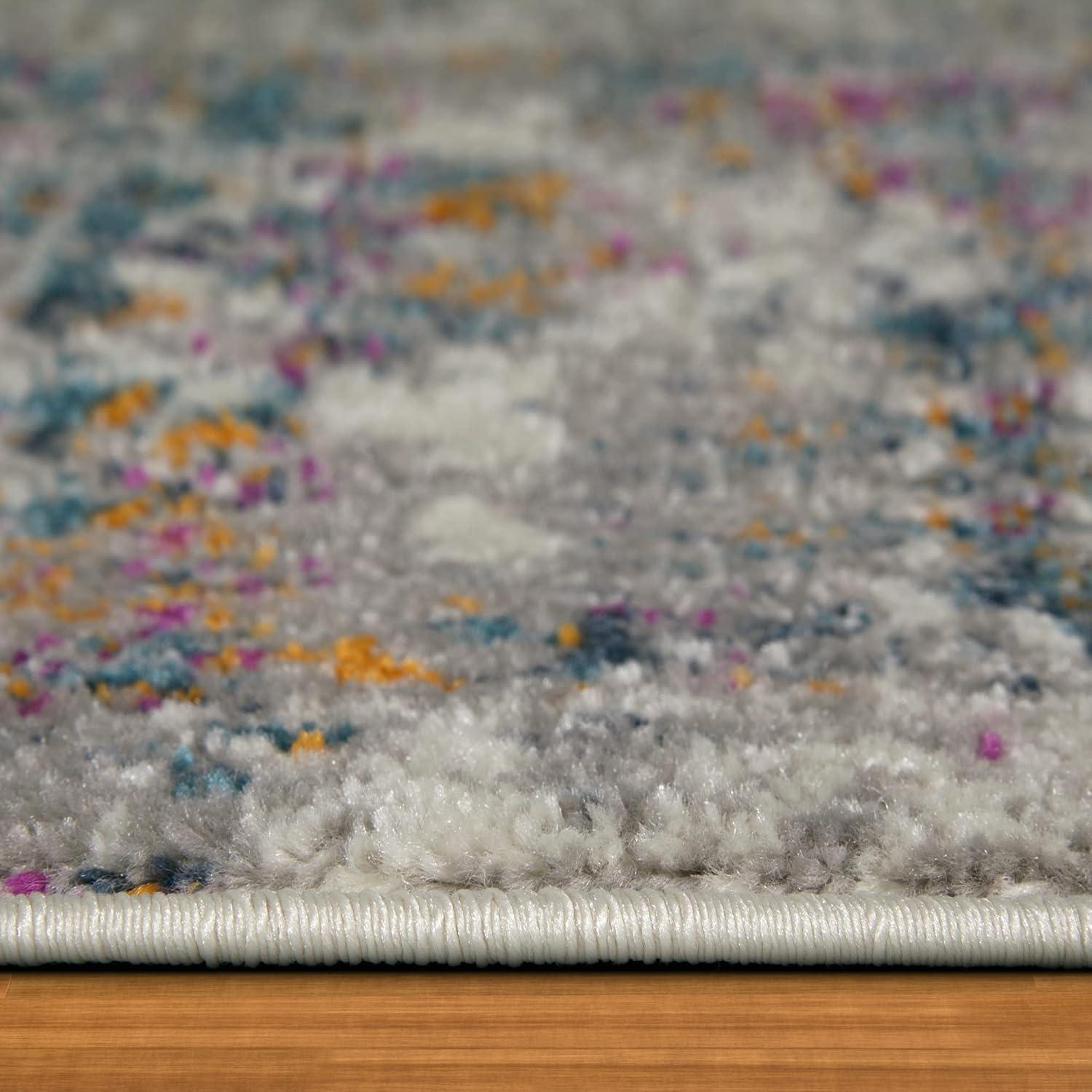 imageLeick Home 596353 Allerick Runner Vintage Monochromatic Abstract Gray Living Room Bedroom Dining Room Area Rug Runner 22 x 10GrayPink