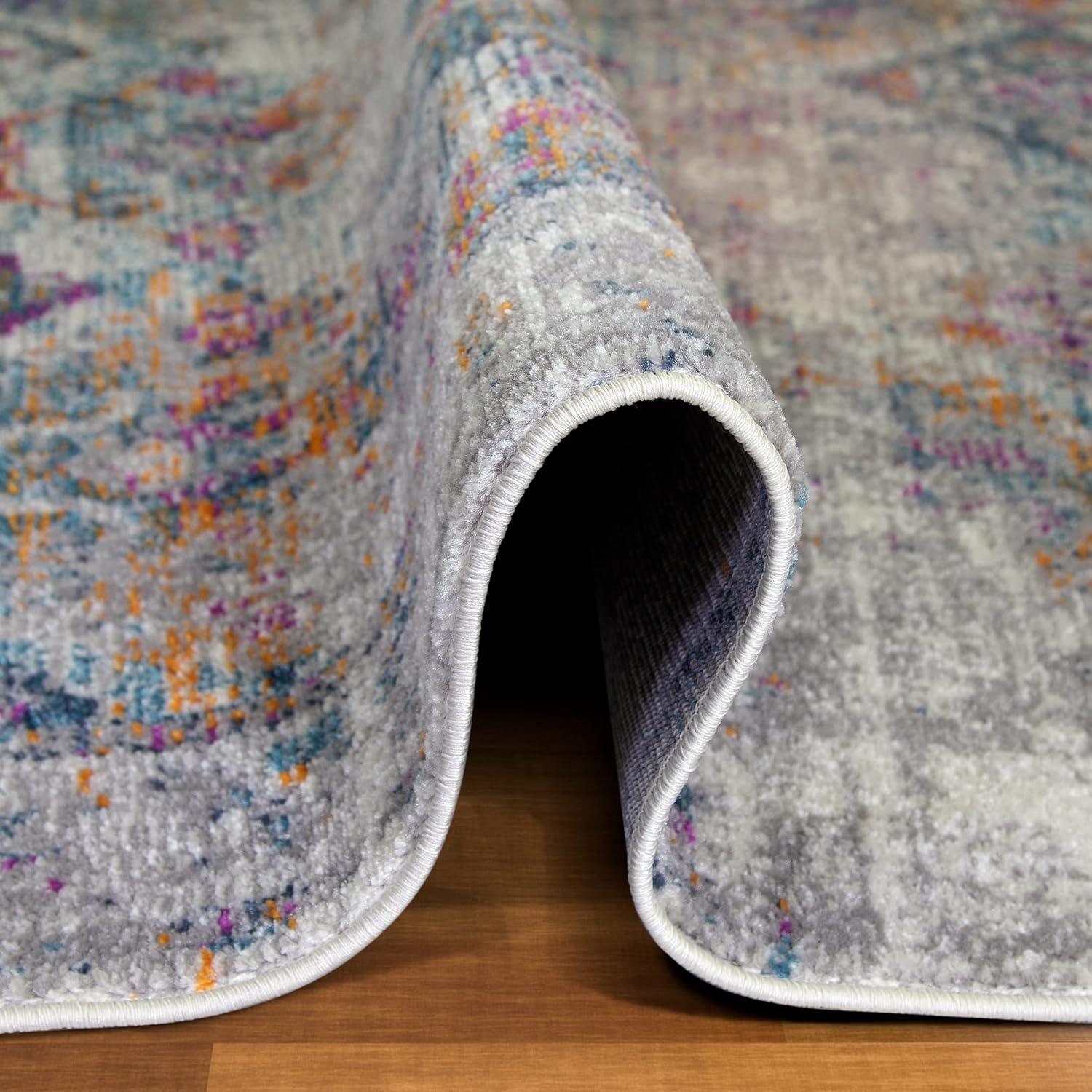 imageLeick Home 596353 Allerick Runner Vintage Monochromatic Abstract Gray Living Room Bedroom Dining Room Area Rug Runner 22 x 10GrayPink