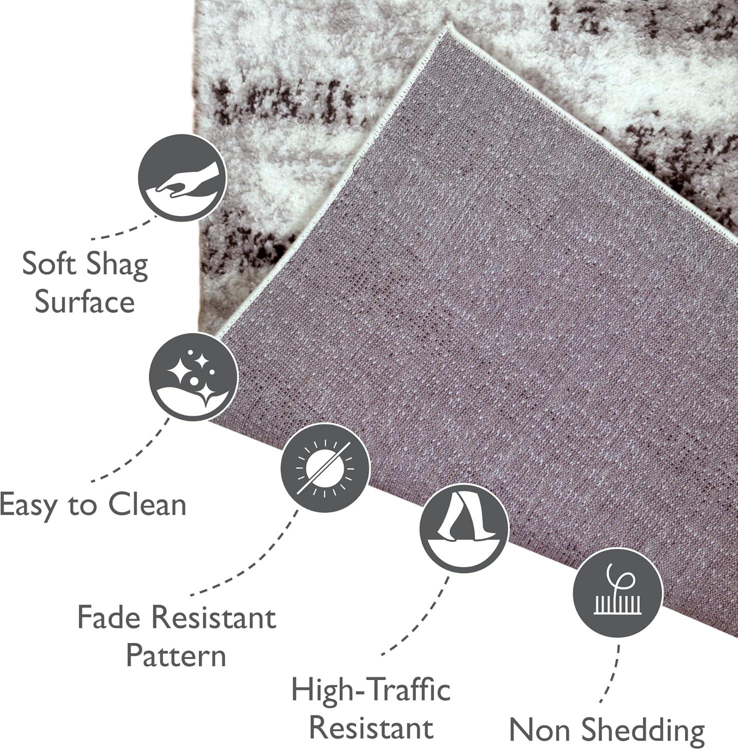 imageLeick Home 596353 Allerick Runner Vintage Monochromatic Abstract Gray Living Room Bedroom Dining Room Area Rug Runner 22 x 10GrayWhite