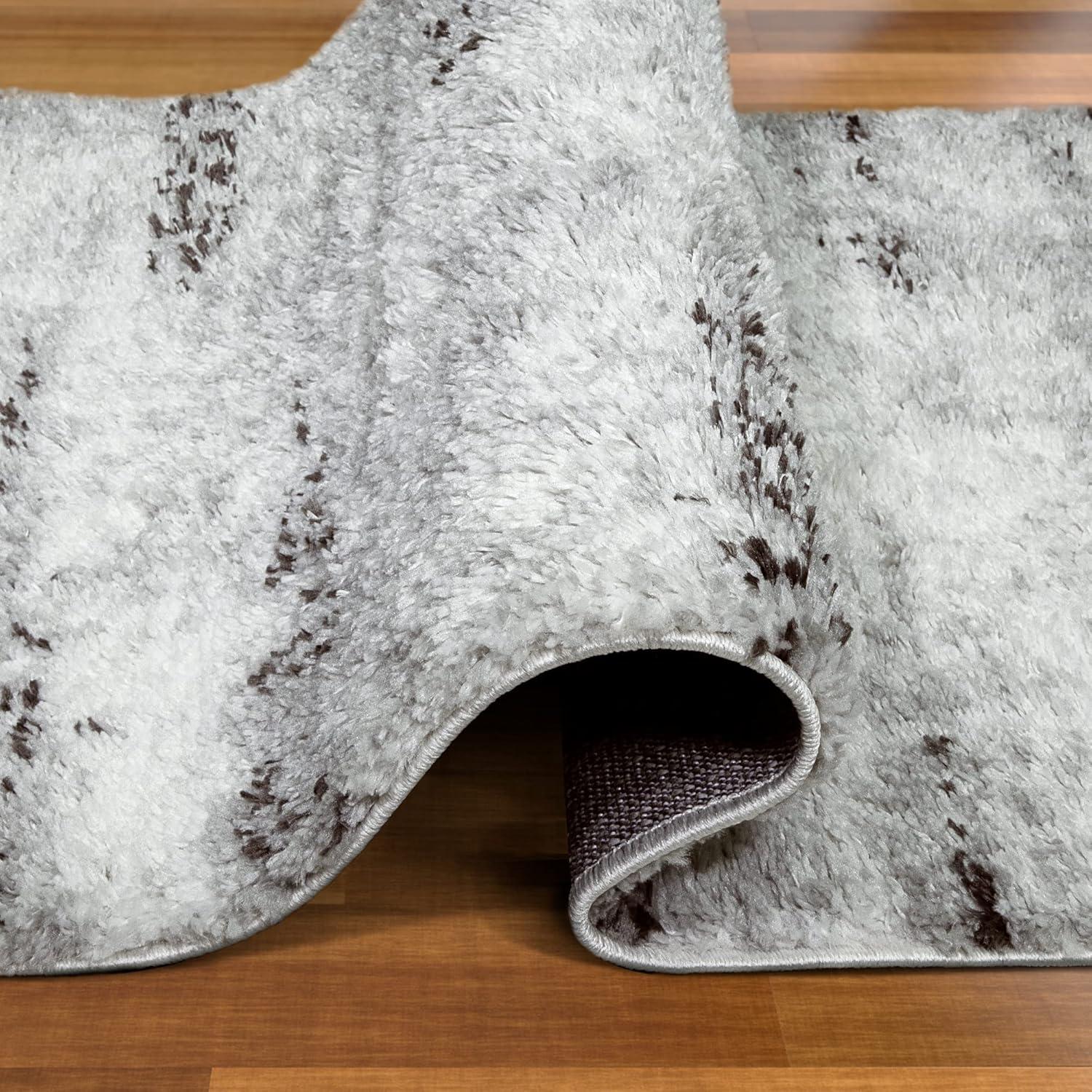 imageLeick Home 596353 Allerick Runner Vintage Monochromatic Abstract Gray Living Room Bedroom Dining Room Area Rug Runner 22 x 10GrayWhite