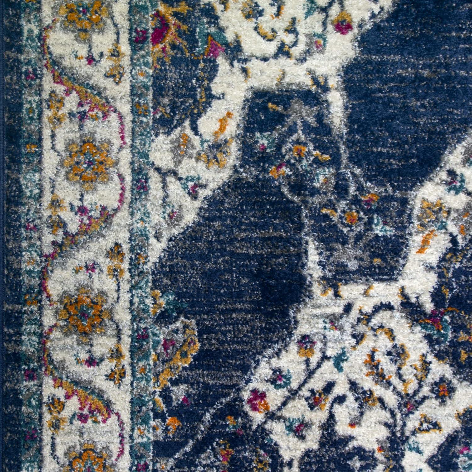 imageLeick Home 596353 Allerick Runner Vintage Monochromatic Abstract Gray Living Room Bedroom Dining Room Area Rug Runner 22 x 10NavyTan