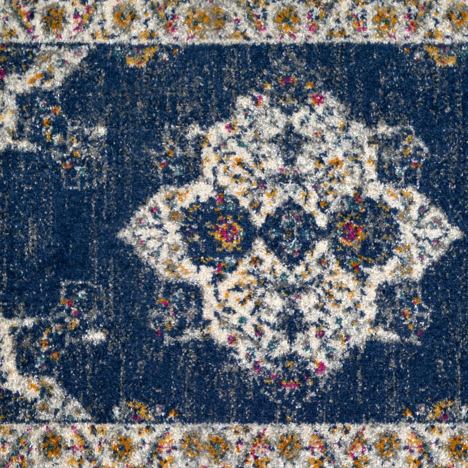 imageLeick Home 596353 Allerick Runner Vintage Monochromatic Abstract Gray Living Room Bedroom Dining Room Area Rug Runner 22 x 10NavyTan