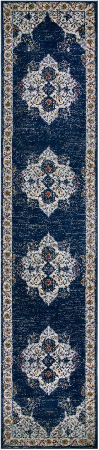 imageLeick Home 596353 Allerick Runner Vintage Monochromatic Abstract Gray Living Room Bedroom Dining Room Area Rug Runner 22 x 10NavyTan