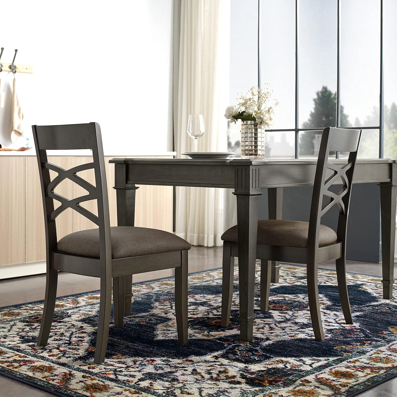 imageLeick Home 596353 Allerick Runner Vintage Monochromatic Abstract Gray Living Room Bedroom Dining Room Area Rug Runner 22 x 10NavyTan