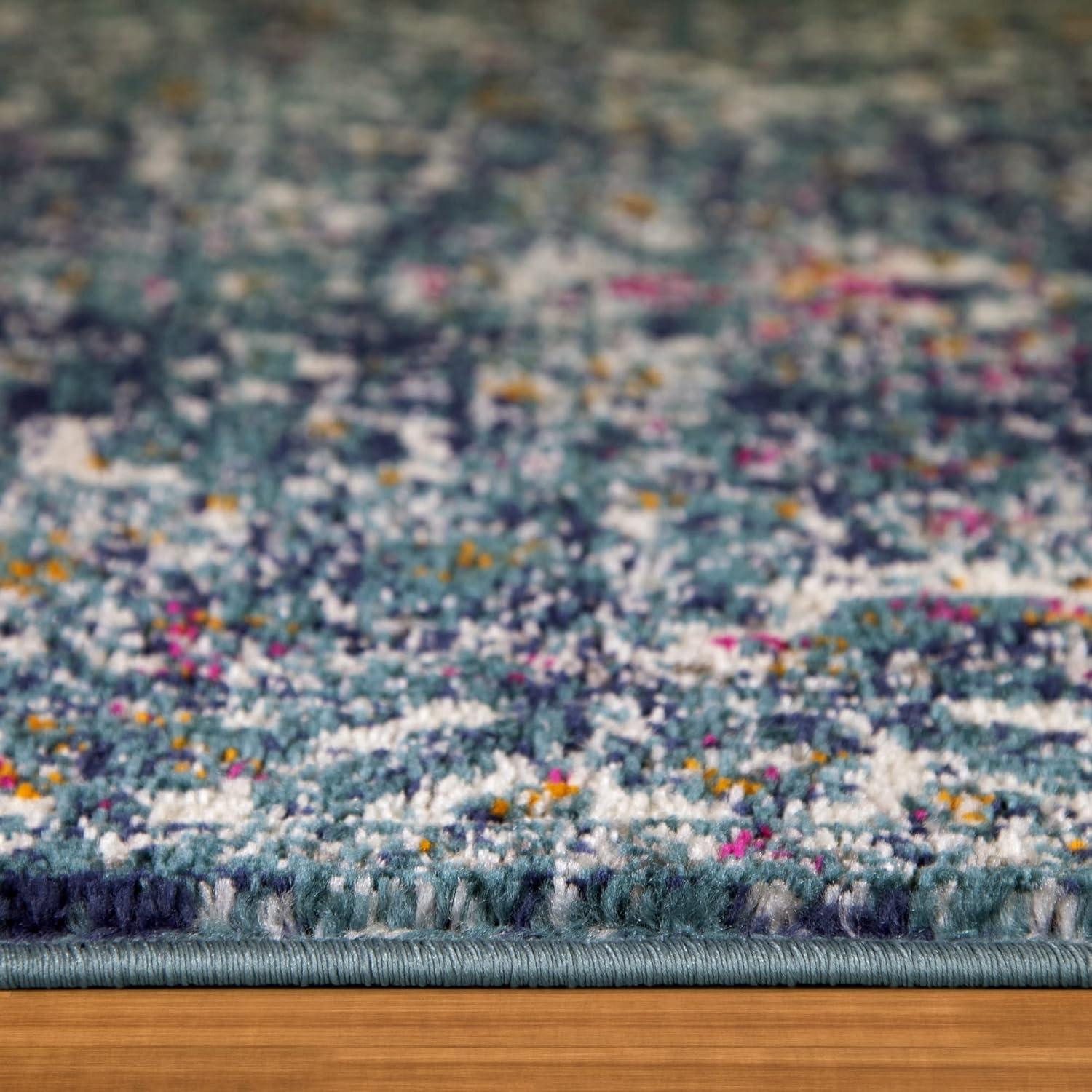 imageLeick Home 596353 Allerick Runner Vintage Monochromatic Abstract Gray Living Room Bedroom Dining Room Area Rug Runner 22 x 10Turquoise